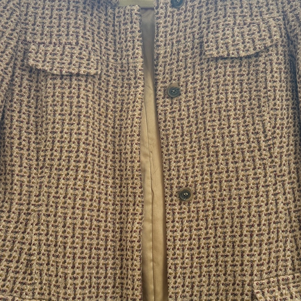 J. Crew Full Length Tweed Wool Coat - Picture 3 of 4